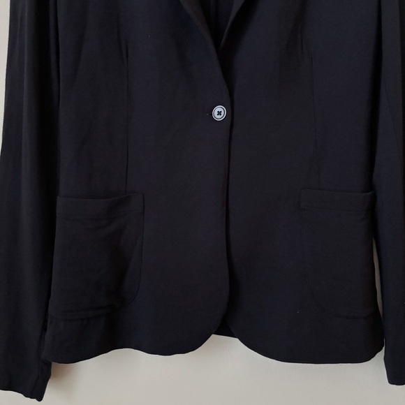 Majestic Filatures French Touch One Button Knit Blazer 2 Medium Black Noir - Picture 3 of 7